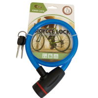 Замок велосипедный KIHUU LOCK 187, 12*80 тросовый, 2 ключа. Цвет: синий