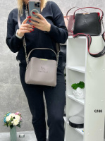 Три відділення  - капучино — стильна сумочка, два ремені в комплекті (0388)