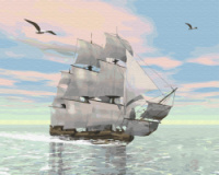 Картина за номерами «Корабель на сході» 40х50см