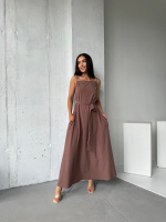 Жіночий літній сарафан максі «Charlotte» оптом | Норма і батал Шоколадний, 42-44