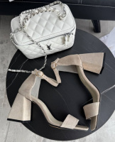 Жіночі босоніжки на підборах натуральний замш (36-40)