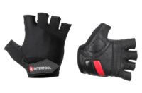 Перчатка Intertool кожанная гелевые вставки без пальцев 10« (SP-0147)