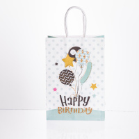 Набор подарочных пакетов из бумаги 12 (шт) Happy Birthday картонные красивые пакеты для подарков 15×8×21 (см) Мятный HP-10359-23M