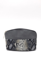 Натуральна шкіра. Сіра - жіноча косметичка з натуральної шкіри на блискавці, від українського виробника