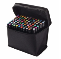 Скетч маркеры 48 штук в тканевом футляре. Набор  двухсторонних фломастеров для рисования.