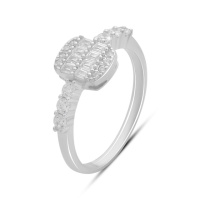 Серебряное кольцо CatalogSilver с фианитами, вес изделия 2,57 гр (2187127) 18 размер
