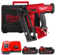 Пістолет цвяхозабивний акумуляторний безщітковий MILWAUKEE, M18 FN16GA-202X (зарядний пристрій M12-18 FC, 2 акумулятори М18 В2 2