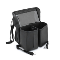 Автомобильний органайзер CABULE между сидениями, 32x32см, двухсторонний, крепление к передним сидениям ремнями, 5 отделений, PV-кожа, черный