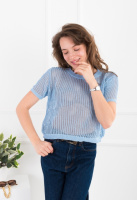 Жіночий блакитний напівпрозорий топ