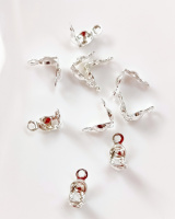 (10шт) Каллоты для лески. Цвет - серебро. Размер 0.8 мм