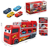 Трейлер автовоз трек MH-152 Тачки з металевими машинками