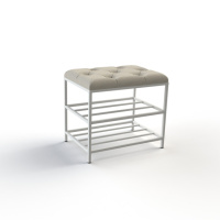 Банкетка для обуви Женева-1 50см велюр бежевый 3-0-9003