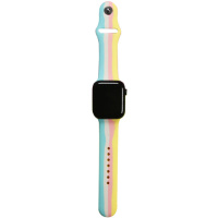 Силіконовий ремінець для Amazfit Bip/Bip U/Bip U Pro/Bip S/Samsung, 20 мм - Rainbow (Жовтий/Блакитний) - купити в SmartEra.ua