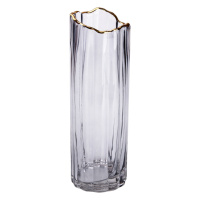 Ваза декоративна Glass Flower скляна 29.5 см, сірий