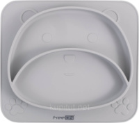 Силіконова тарілка дитяча FreeON Bear, grey
