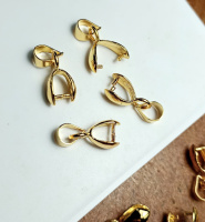 Держатель/ размер 4*14мм / цвет лимонное золото