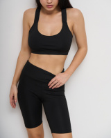 Спортивний жіночий кроп топ - перехрест на спинці  S, M, L, XL, 2XL