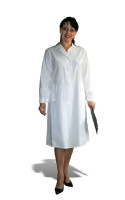Халат медичний «Кристина», сорочкова ткань бязь біла, 65%бав/35%п/е