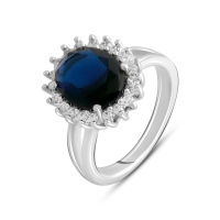 Серебряное кольцо CatalogSilver с сапфиром nano, вес изделия 3,07 гр (2120636) 17 размер