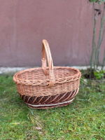 Кошик «Збройона» 1 шт. 31x27x14 см плетений з натуральної лози з коричневими вставками для Великодня пасхальна корзина