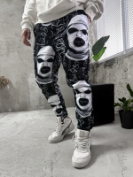 Утеплені спортивні штани чоловічі на флісі принт зима