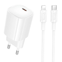 МЗП Borofone BA103A Pudding PD20W (1USB-C) + кабель Type-C to Lightning