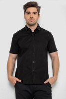 Сорочка чоловіча однотонна, колір чорний, 214R830