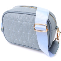 Женская сумка на каждый день из натуральной кожи Vintage 22902 Серо-голубой