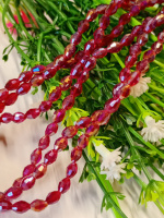 Хрусталь/ Овал/ 4×6мм/ 20 шт / темно красный прозрачный с АБ