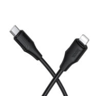 Кабель HOCO X124 Bien PD27W silicone charging data cable iP Black (6942007664387)