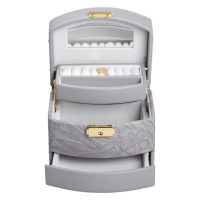 Шкатулка для украшений из эко кожи 3 яруса с замком органайзер для ювелирных изделий HP-5-23G