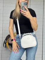 Білий - стильний, вмісткий та зручний клатч на одне відділення під двома блискавками  (0519)