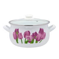 Кастрюля эмалированная 5,0 л «Тюльпаны» 560