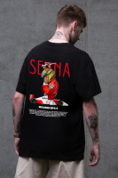 Оверсайз футболка Without з принтом Senna Black