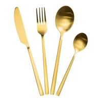 Набор столовых приборов на 6 персон 24 предмета столовый набор приборов Золотистый HP-20-25