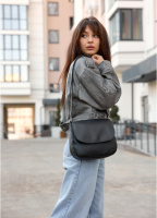 Сумка кросбоді на плече екошкіра чорна