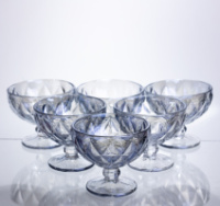 Набір креманок Diamond Blue 6 штук по 300 мл HP-19-277 прозорий для десертів йогуртів з ограненням