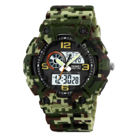 Чоловічий тактичний годинник Skmei 2397CMGN Camo Green зі стрілково-електронним циферблатом та підсвіткою