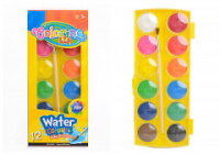 Фарби акварельні великі таблетки 12 кольорів COLORINO