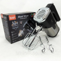 Міксер ручний на кухню RAF R-6630 5 швидкостей 2 насадки 300 W, двовінчиковий міксер, міксер для збивання