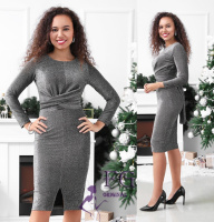 Вечірня сукня міді з люрексом «Olivia» оптом | Розпродаж моделі 42-44, Графіт