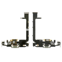 Шлейф для Apple iPhone 11 Pro Max с серым разъёмом питания, с микрофоном Original