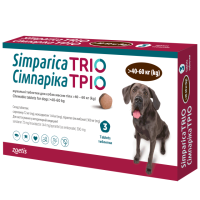 Сімпаріка ТРІО (сароланер, моксидектин, пірантел) для собак 40-60 кг, 3 таблетки