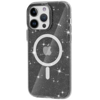 Чохол TPU Galaxy Sparkle (MagFit) для Apple iPhone 15 Pro (6.1«), Black+Glitter - купити в SmartEra.ua