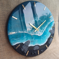 Годинник настінний з епоксидної смоли ручної роботи 50 см