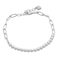 Серебряный браслет CatalogSilver с натуральным жемчугом, вес изделия 3,69 гр (2172796) 1720 размер