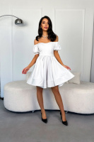 Коктейльна Сукня Перлинний Атлас 24032 Молочна