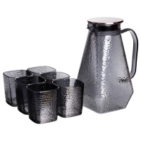 Кувшин 1.8 л со стаканами 6 штук по 200 (мл) графин для компота сока воды лимонада кувшин для напитков Серый HP-19-38S