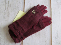 Тёплый женские перчатки для сенсорных экранов бордо
