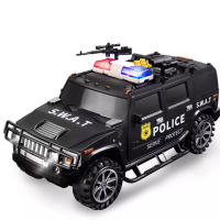Електронна дитяча сейф скарбничка з кодом та відбитком пальця у вигляді поліцейської машини Хаммер SWAT Чорна